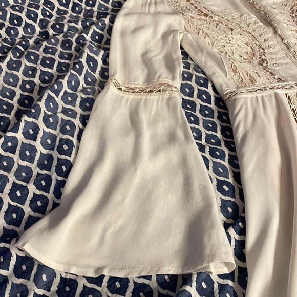 For Love of Lemons beige lace hippie boho dress. M - Picture 6 of 15